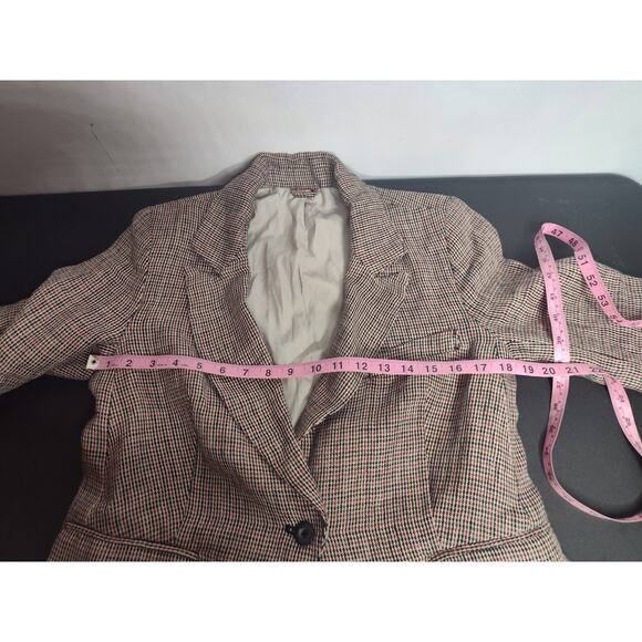 Free People Linen Blend Houndstooth Blazer size S - Picture 11 of 12